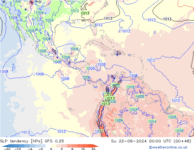 тенденция давления GFS 0.25 Вс 22.09.2024 00 UTC