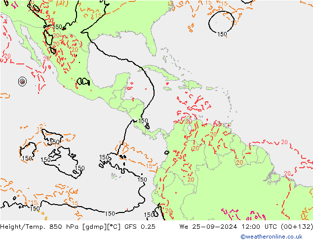 Z500/Regen(+SLP)/Z850 GFS 0.25 wo 25.09.2024 12 UTC