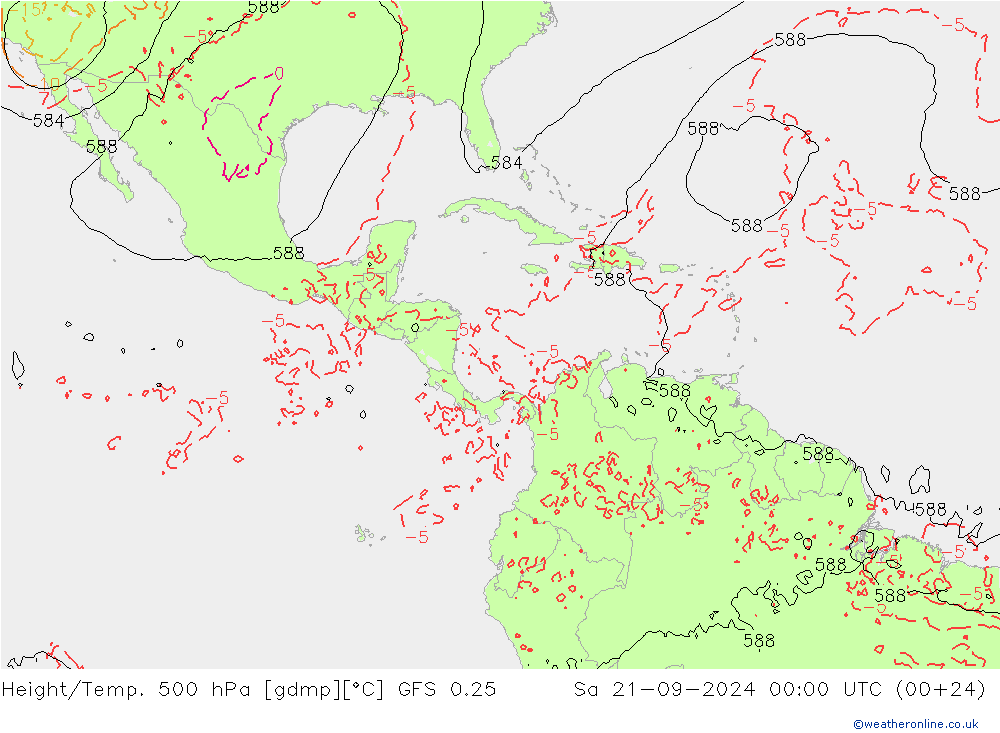 Z500/Rain (+SLP)/Z850 GFS 0.25 Sa 21.09.2024 00 UTC