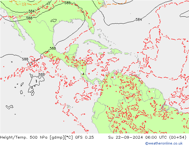 Z500/Rain (+SLP)/Z850 GFS 0.25 Su 22.09.2024 06 UTC