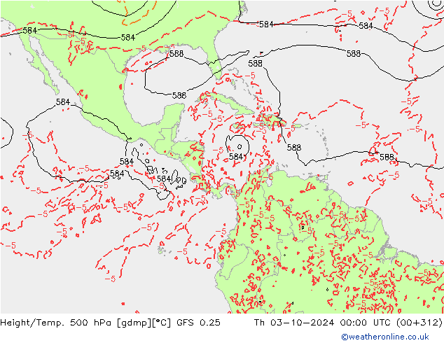 Height/Temp. 500 гПа GFS 0.25 чт 03.10.2024 00 UTC