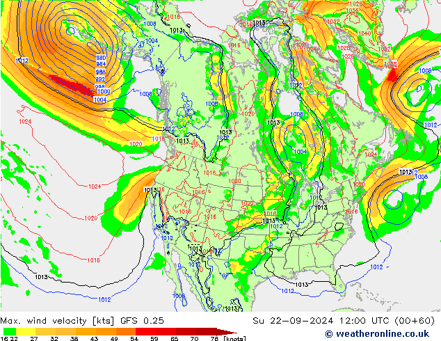 Windböen GFS 0.25 So 22.09.2024 12 UTC