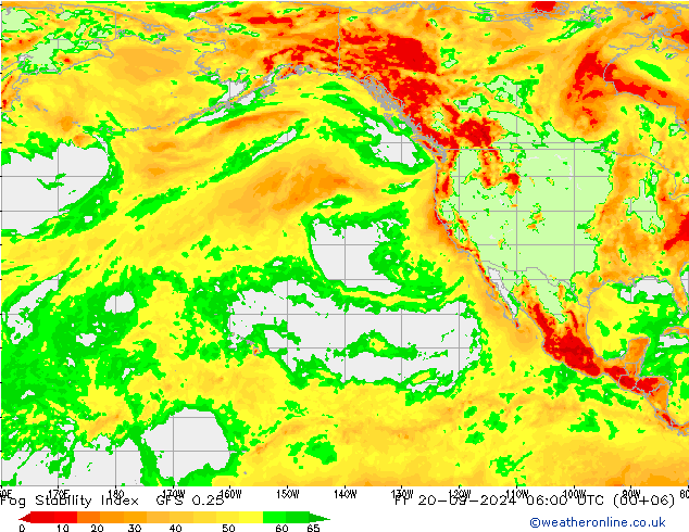 Fog Stability Index GFS 0.25 ven 20.09.2024 06 UTC