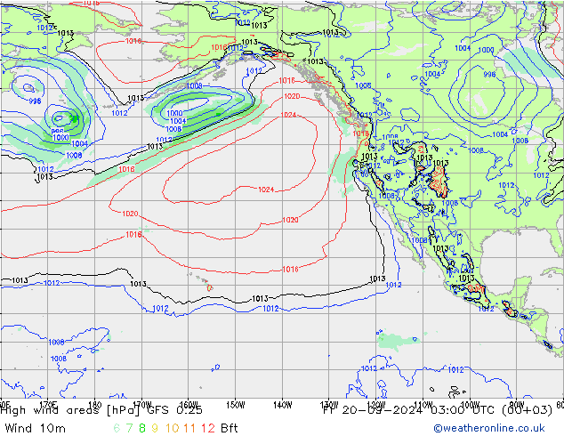 High wind areas GFS 0.25 ven 20.09.2024 03 UTC