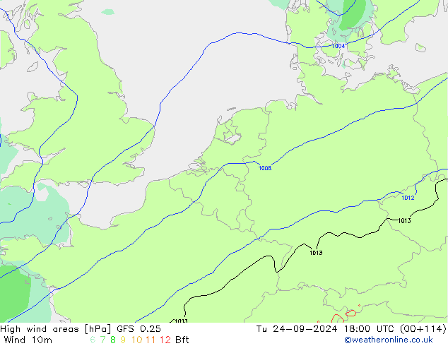 High wind areas GFS 0.25 Tu 24.09.2024 18 UTC