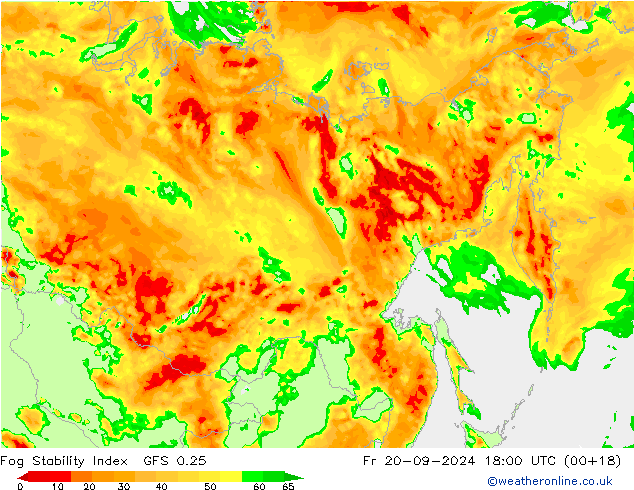 Fog Stability Index GFS 0.25 Fr 20.09.2024 18 UTC