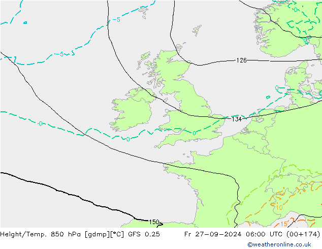 Z500/Rain (+SLP)/Z850 GFS 0.25 ven 27.09.2024 06 UTC