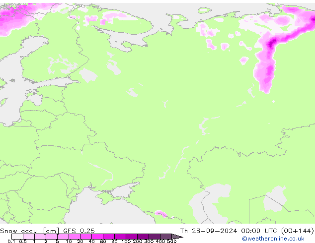 Snow accu. GFS 0.25 jeu 26.09.2024 00 UTC