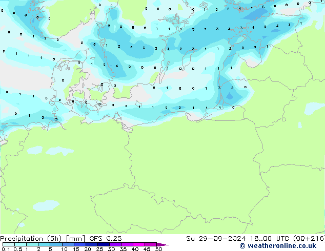 Z500/Rain (+SLP)/Z850 GFS 0.25 Su 29.09.2024 00 UTC