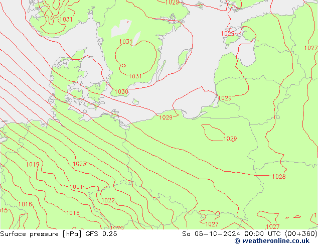 Bodendruck GFS 0.25 Sa 05.10.2024 00 UTC