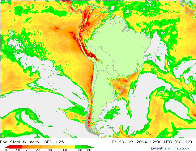 Fog Stability Index GFS 0.25 Pá 20.09.2024 12 UTC