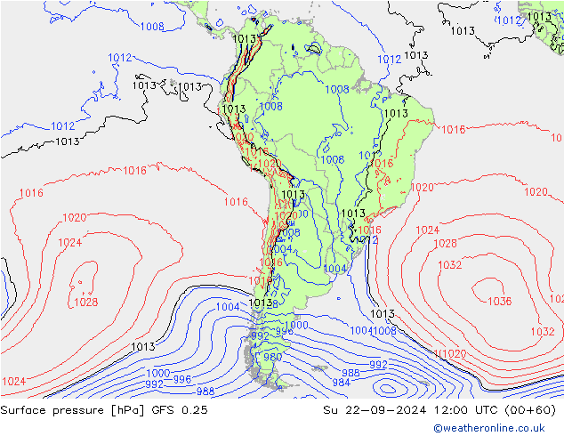 GFS 0.25: Dom 22.09.2024 12 UTC