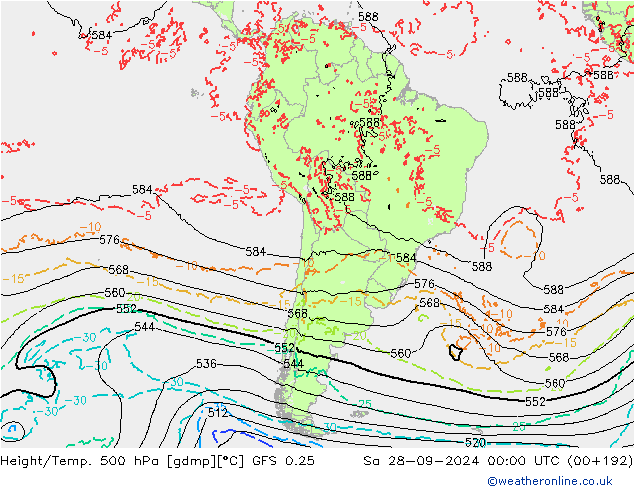 Z500/Rain (+SLP)/Z850 GFS 0.25 So 28.09.2024 00 UTC