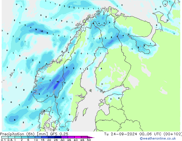 Z500/Rain (+SLP)/Z850 GFS 0.25 mar 24.09.2024 06 UTC