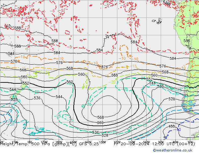 Z500/Rain (+SLP)/Z850 GFS 0.25 пт 20.09.2024 12 UTC