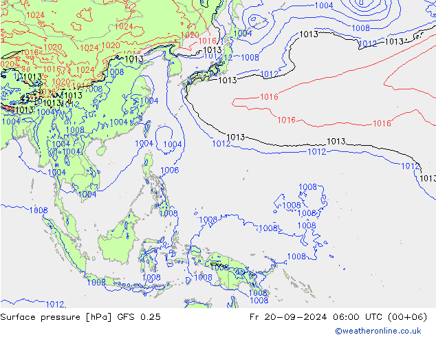 GFS 0.25: Pá 20.09.2024 06 UTC