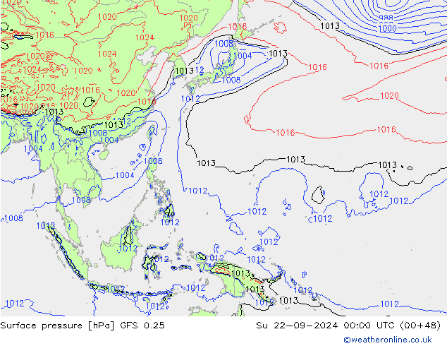 GFS 0.25: zo 22.09.2024 00 UTC