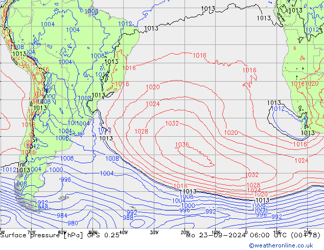 GFS 0.25: Mo 23.09.2024 06 UTC