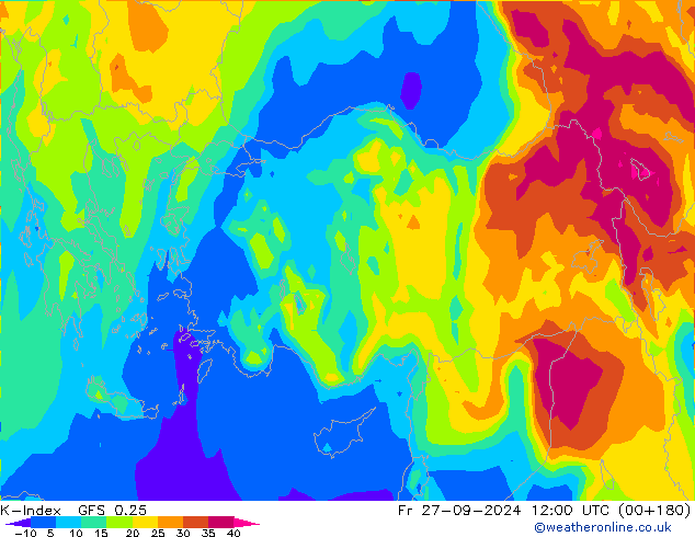 K-Index GFS 0.25 Fr 27.09.2024 12 UTC