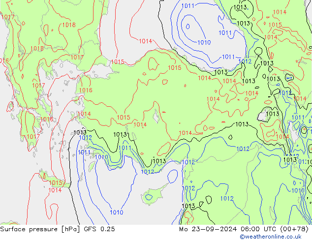 GFS 0.25: lun 23.09.2024 06 UTC