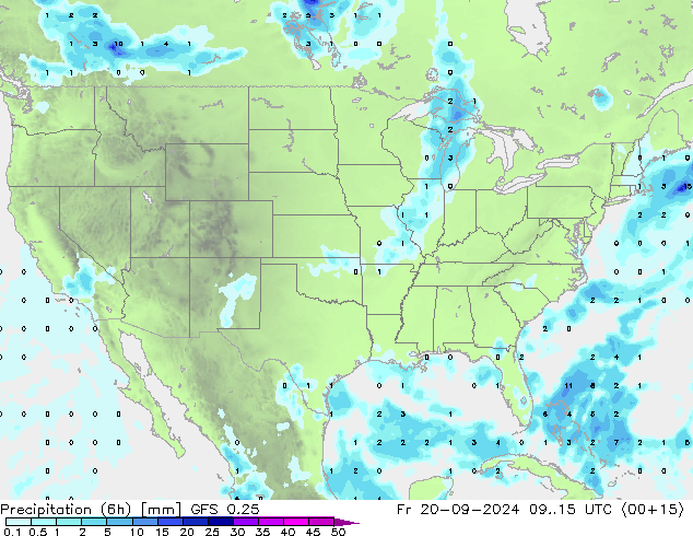 Z500/Rain (+SLP)/Z850 GFS 0.25 пт 20.09.2024 15 UTC