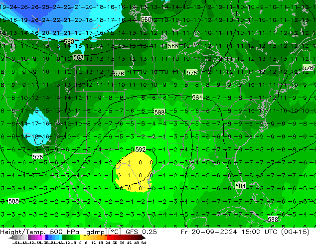 Z500/Rain (+SLP)/Z850 GFS 0.25 пт 20.09.2024 15 UTC