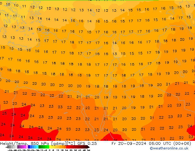 Z500/Rain (+SLP)/Z850 GFS 0.25 Fr 20.09.2024 06 UTC