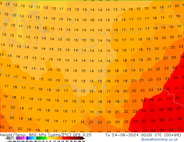 Z500/Rain (+SLP)/Z850 GFS 0.25 mar 24.09.2024 00 UTC