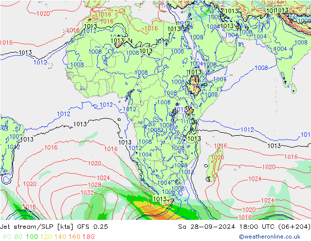 джет/приземное давление GFS 0.25 сб 28.09.2024 18 UTC