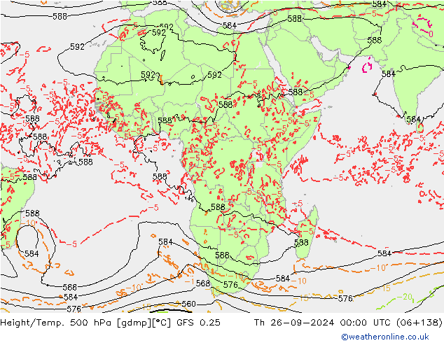 Z500/Rain (+SLP)/Z850 GFS 0.25 Th 26.09.2024 00 UTC