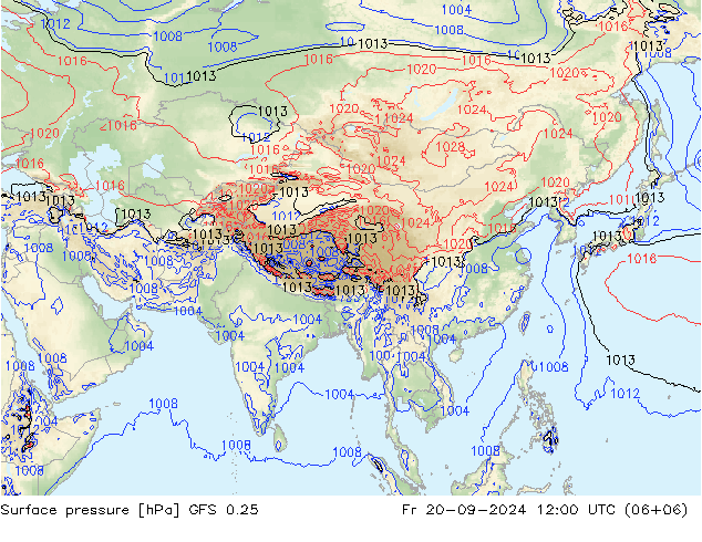 GFS 0.25: Pá 20.09.2024 12 UTC