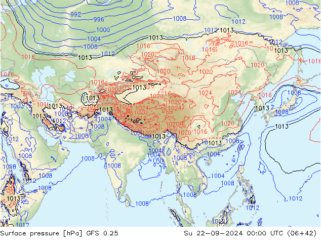 GFS 0.25: Ne 22.09.2024 00 UTC