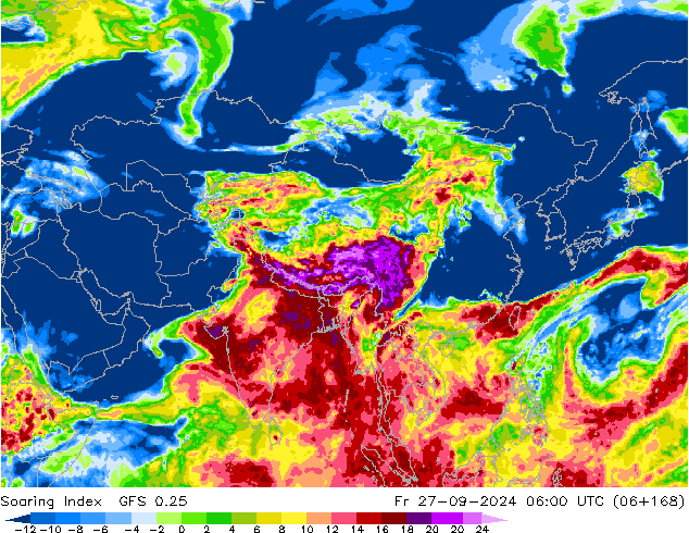 Soaring Index GFS 0.25 pt. 27.09.2024 06 UTC