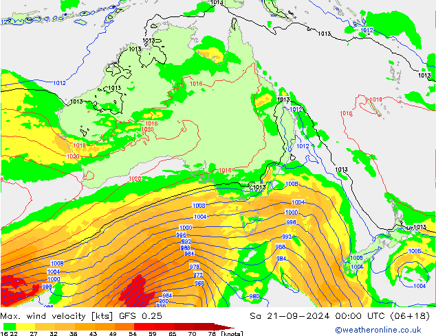 Windböen GFS 0.25 Sa 21.09.2024 00 UTC