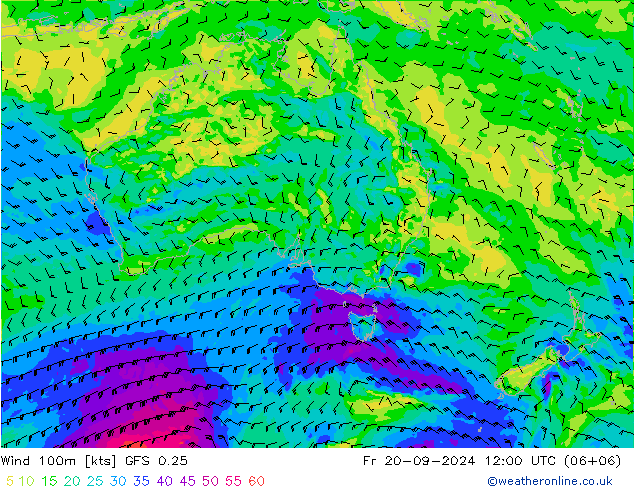 Wind 100m GFS 0.25 Pá 20.09.2024 12 UTC