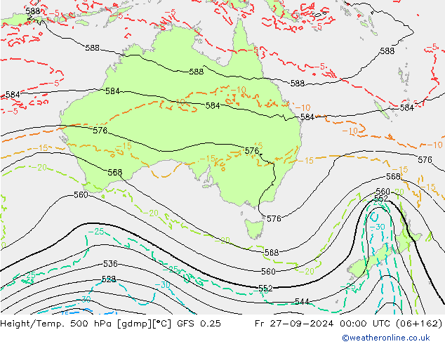 Z500/Rain (+SLP)/Z850 GFS 0.25 пт 27.09.2024 00 UTC