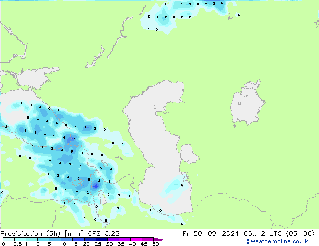 Z500/Rain (+SLP)/Z850 GFS 0.25 Fr 20.09.2024 12 UTC