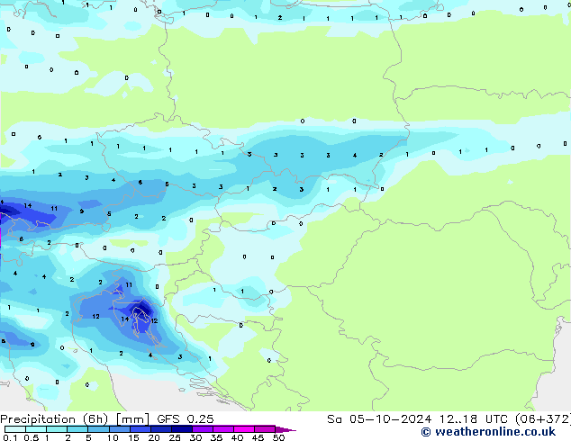 Z500/Regen(+SLP)/Z850 GFS 0.25 za 05.10.2024 18 UTC