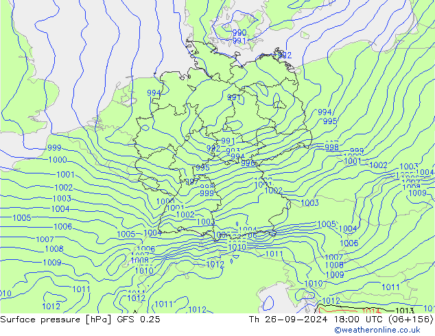 GFS 0.25: Qui 26.09.2024 18 UTC