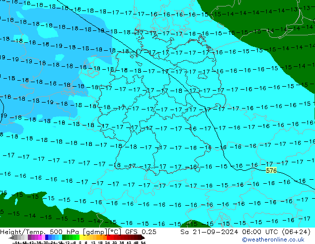 Z500/Rain (+SLP)/Z850 GFS 0.25 Sa 21.09.2024 06 UTC