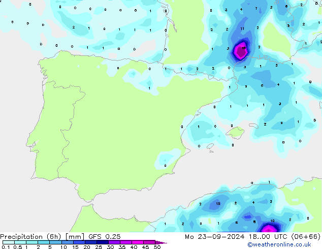 Z500/Rain (+SLP)/Z850 GFS 0.25 Po 23.09.2024 00 UTC