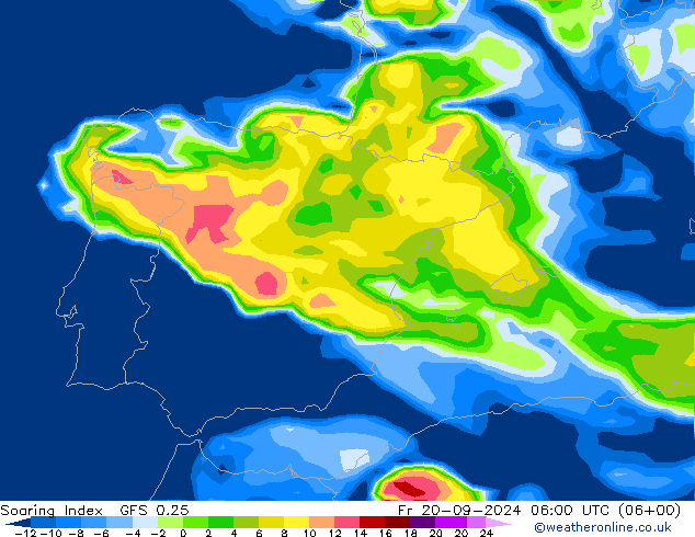 Soaring Index GFS 0.25 Fr 20.09.2024 06 UTC