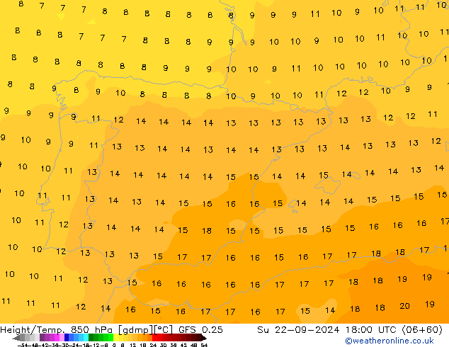 Z500/Regen(+SLP)/Z850 GFS 0.25 zo 22.09.2024 18 UTC