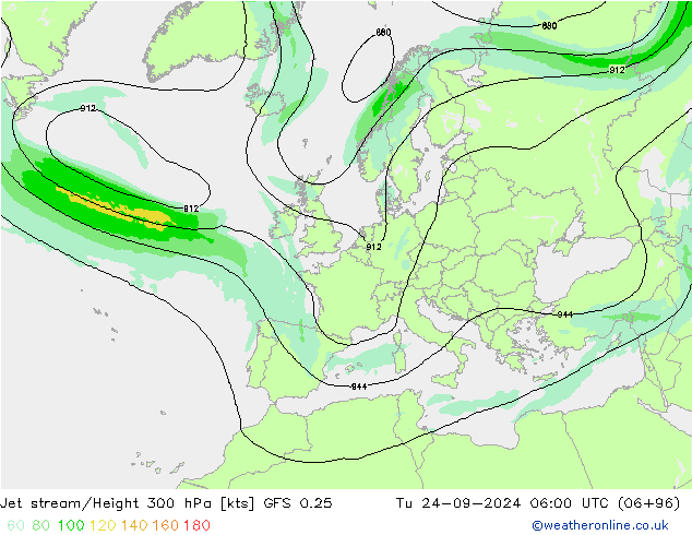 Jet Akımları GFS 0.25 Sa 24.09.2024 06 UTC