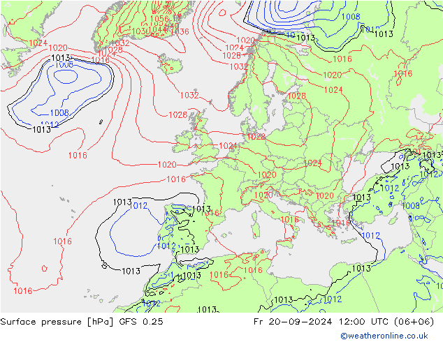 GFS 0.25: ven 20.09.2024 12 UTC