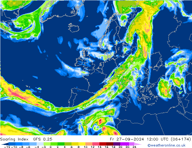 Soaring Index GFS 0.25 Fr 27.09.2024 12 UTC