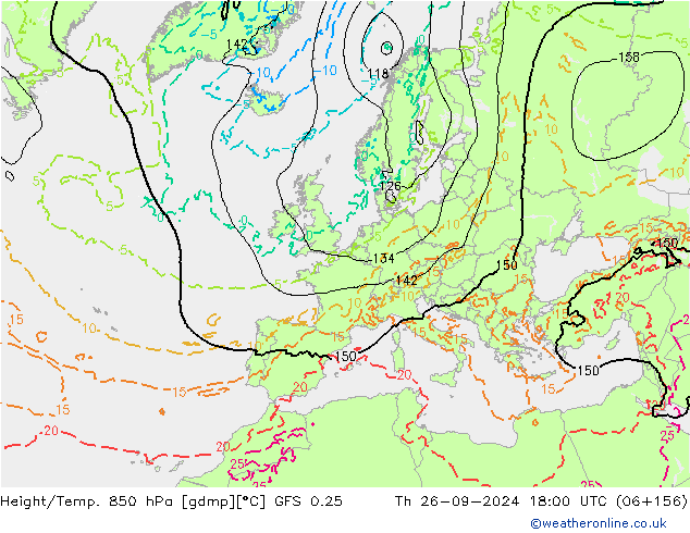 Z500/Rain (+SLP)/Z850 GFS 0.25 Qui 26.09.2024 18 UTC