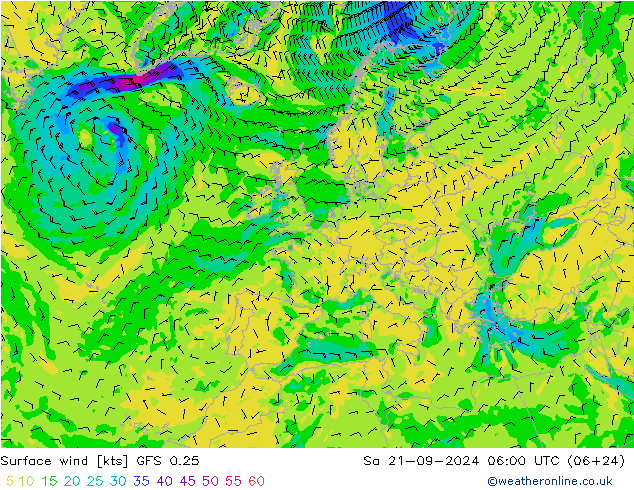 Vento 10 m GFS 0.25 sab 21.09.2024 06 UTC