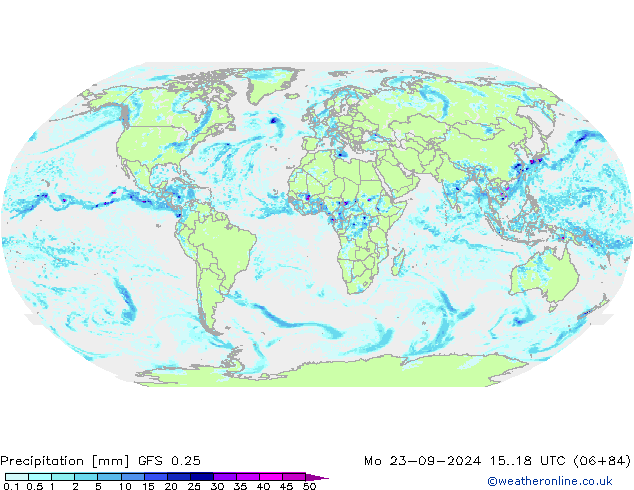 Yağış GFS 0.25 Pzt 23.09.2024 18 UTC