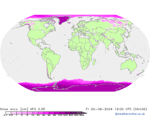 Snow accu. GFS 0.25 ven 20.09.2024 12 UTC